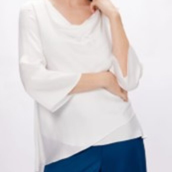 Joseph Ribkoff chic Cream off white Cowl Neck Blouse size 10 - Picture 8 of 16